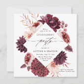 秋ロマンス結婚フローラ婚約パーティ 招待状 (正面)