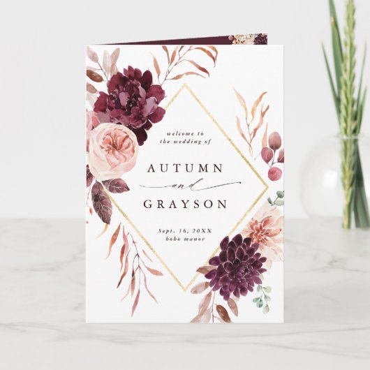 秋ロマンス結婚ブルゴーニュの折り畳みプログラム プログラム (正面)