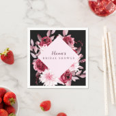 秋ロマンス金ゴールドフレームフローラブライダルシャワー スタンダードカクテルナプキン (インサイチュ)