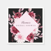 秋ロマンス金ゴールドフレームフローラブライダルシャワー スタンダードカクテルナプキン (正面)