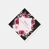 秋ロマンス金ゴールドフレームフローラブライダルシャワー スタンダードカクテルナプキン (角)