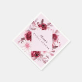 秋ロマンス金ゴールドフレームフローラブライダルシャワー スタンダードカクテルナプキン (角)