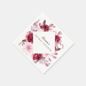 秋ロマンス金ゴールドフレームフローラブライダルシャワー スタンダードカクテルナプキン (角)