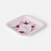 秋ロマンス金ゴールドフレームフローラブライダルシャワー ペーパープレート (傾斜あり)