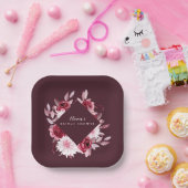 秋ロマンス金ゴールドフレームフローラブライダルシャワー ペーパープレート (パーティー)