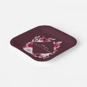 秋ロマンス金ゴールドフレームフローラブライダルシャワー ペーパープレート (傾斜あり)