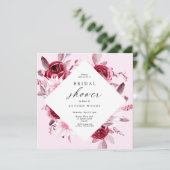 秋ロマンス金ゴールドフレームフローラブライダルシャワー 招待状 (スタンド正面)