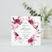 秋ロマンス金ゴールドフレームフローラブライダルシャワー 招待状 (スタンド正面)