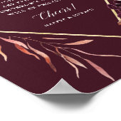 秋ロマンス金ゴールドフレームフローラ結婚ズオープンバー ポスター (角)