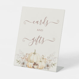 秋ロマンチックなカボチャ'カードとギフト' 台座サイン