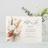 秋ロマンチックブーケボーホピーニーブライダルシャワー 招待状 (スタンド正面)