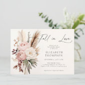 秋ロマンチックボホピオニーパンパスシックブライダルシャワー 招待状 (スタンド正面)