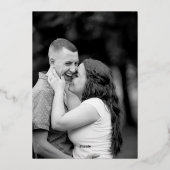 秋ワイルドフラワーアーチ結婚フレームの救写真 箔招待状 (裏面)