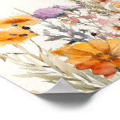 秋ワイルドフラワーウェルカムティーブライダルシャワー ポスター (角)