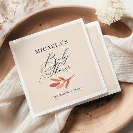 秋ワイルドフラワーウォーターカラーベビーシャワーナプキンズ スタンダードカクテルナプキン