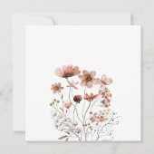 秋ワイルドフラワーウォーターカラーベビーシャワー招待状 招待状 (裏面)