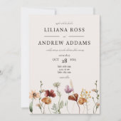 秋ワイルドフラワーウォーター結婚式招待状 招待状 (正面)
