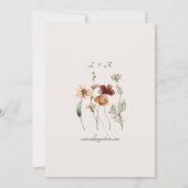 秋ワイルドフラワーウォーター結婚式招待状 招待状 (裏面)