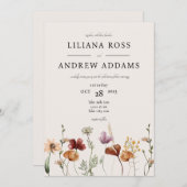 秋ワイルドフラワーウォーター結婚式招待状 招待状 (正面/裏面)