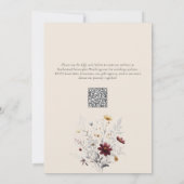 秋ワイルドフラワーエレガントズブルガン結婚ディ 招待状 (裏面)