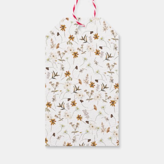 秋ワイルドフラワーエレガントブライダルシャワー ギフトタグ (裏面)