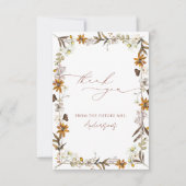 秋ワイルドフラワーエレガントブライダルシャワー サンキューカード (正面)