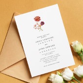 秋ワイルドフラワーオレンジピンクフローラ秋結婚の 招待状