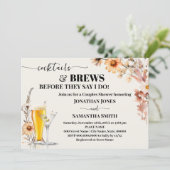 秋ワイルドフラワーカクテル&ブライトカップルのシャワー 招待状 (スタンド正面)