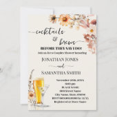 秋ワイルドフラワーカクテル&ブライトカップルのシャワー 招待状 (正面)