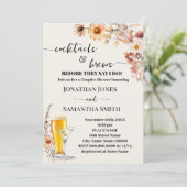 秋ワイルドフラワーカクテル&ブライトカップルのシャワー 招待状 (スタンド正面)