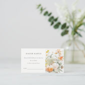 秋ワイルドフラワーカボチャおむつラッフルベビーシャワー エンクロージャーカード (スタンド正面)