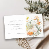 秋ワイルドフラワーカボチャおむつラッフルベビーシャワー エンクロージャーカード