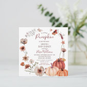 秋ワイルドフラワーカボチャは途中ベビースワーシャワー 招待状 (スタンド正面)