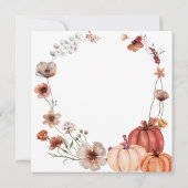秋ワイルドフラワーカボチャは途中ベビースワーシャワー 招待状 (裏面)