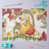 秋ワイルドフラワーカボチャ素朴ンウッドデクページ 薄葉紙 (クラフト)