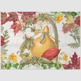 秋ワイルドフラワーカボチャ素朴ンウッドデクページ 薄葉紙