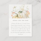 秋ワイルドフラワーカボチャ赤ちゃんシャワー用ブック エンクロージャーカード (正面)