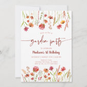 秋ワイルドフラワーガーデンパーティー1st誕生日 招待状 (正面)