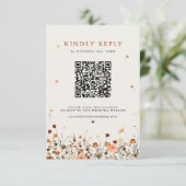 秋ワイルドフラワーガーデンフローラボホシック結婚ズ 出欠カード (スタンド正面)