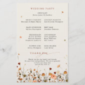 秋ワイルドフラワーガーデンフローラボホ結婚式 プログラム (裏面)