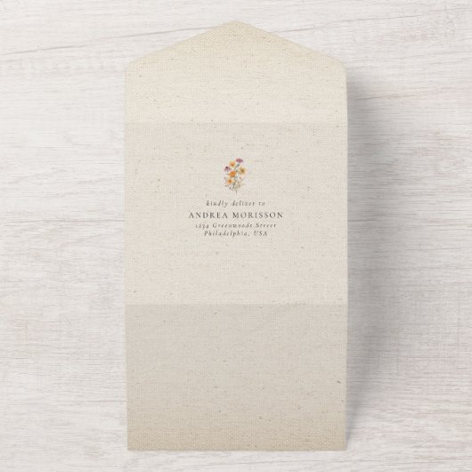 秋ワイルドフラワーガーデンボタニッ結婚クス オールインワン招待状 (外側)