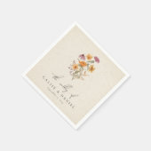 秋ワイルドフラワーガーデンボタニッ結婚クス スタンダードカクテルナプキン (角)