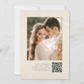秋ワイルドフラワーガーデン植物写真結婚のQR 招待状 (裏面)