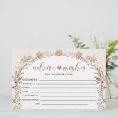 秋ワイルドフラワーガールの赤ちゃんシャワーアドバイスウィッシュカード 便箋 (スタンド正面)