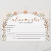 秋ワイルドフラワーガールの赤ちゃんシャワーアドバイスウィッシュカード 便箋 (正面)