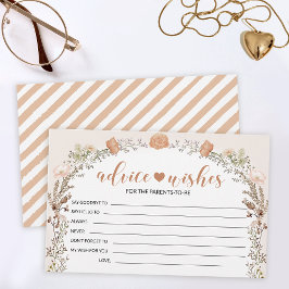 秋ワイルドフラワーガールの赤ちゃんシャワーアドバイスウィッシュカード 便箋