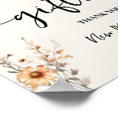 秋ワイルドフラワーギフトサイン結婚ブライダルシャワー ポスター (角)