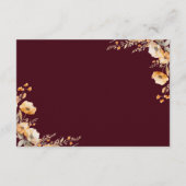 秋ワイルドフラワークレスト結婚ブルゴーニュ詳細 エンクロージャーカード (裏面)