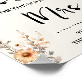 秋ワイルドフラワーゲームのキスの数のサイン ポスター (角)