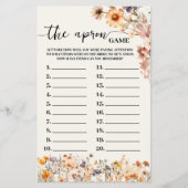 秋ワイルドフラワーズザエプロンブライダルシャワーゲームカード チラシ (正面)